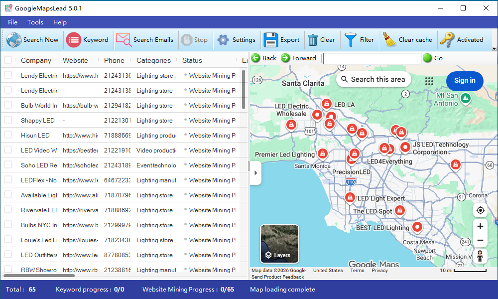 Google Maps Email Extractor Dashboard1